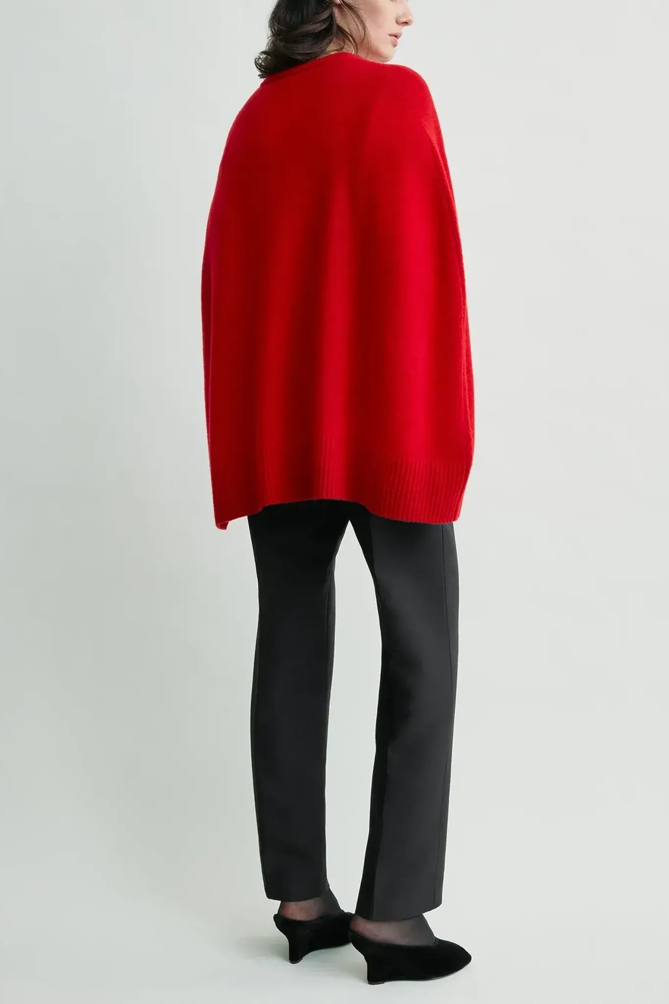 Pullover Crew Cape Knit in Poppy