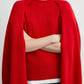 Pullover Crew Cape Knit in Poppy