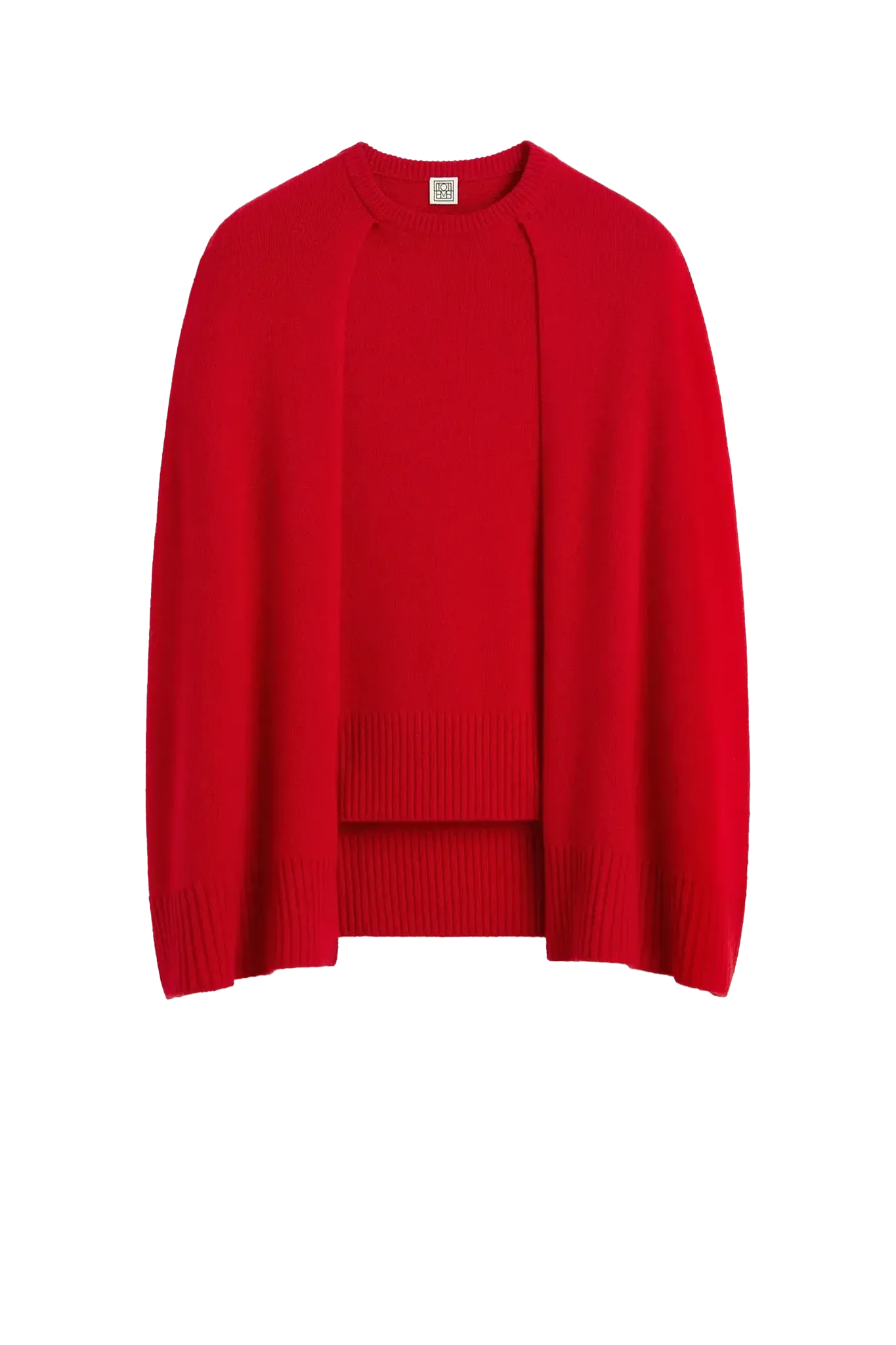 Pullover Crew Cape Knit in Poppy