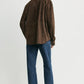 Leder Shirt-Jacke Soft Suede in Bark