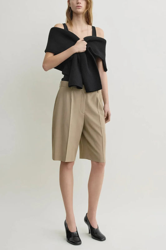 Shorts Wide Fluid in Taupe