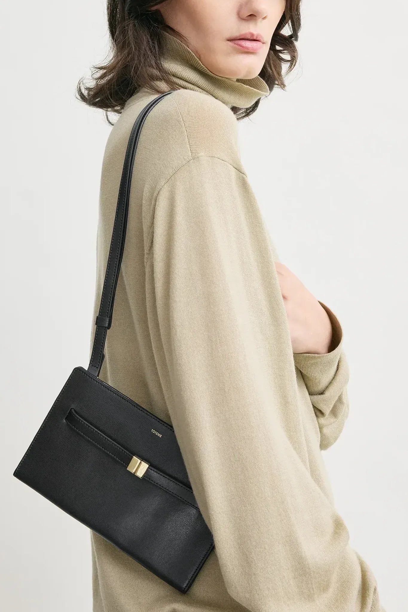Tasche Belted Leather Cross-Body in Black