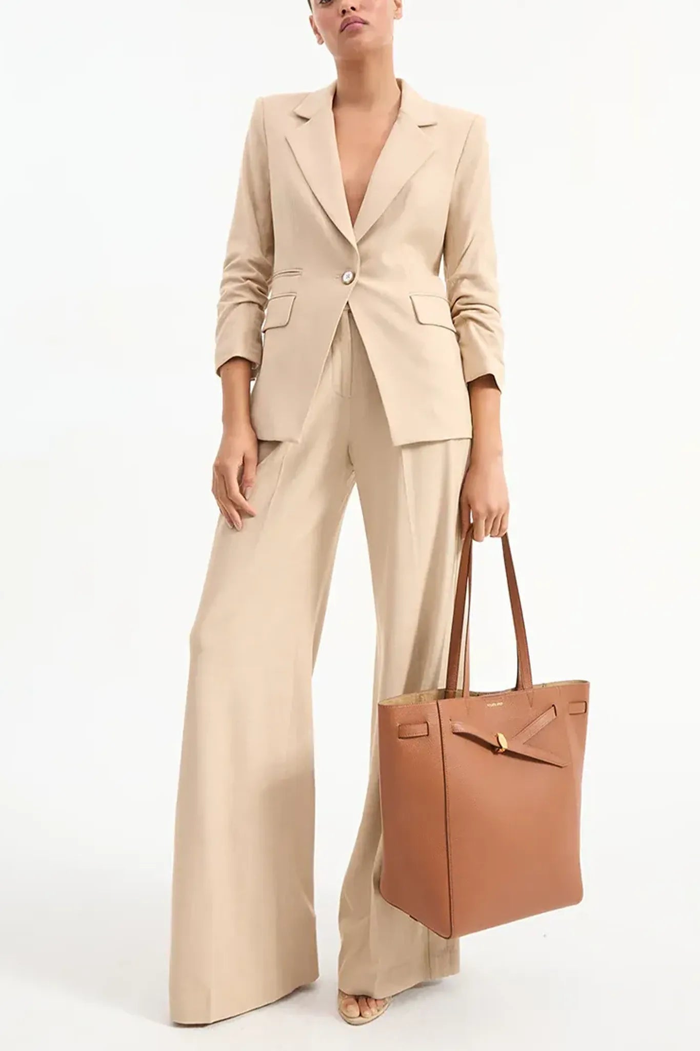 Hose Marbeau Wide Leg in Stone Khaki