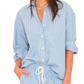 Shirt Hayven in Chambray Teal Stripe