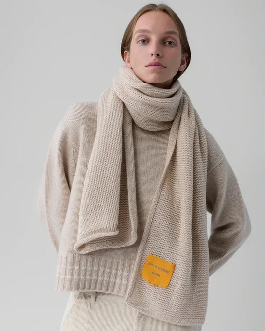 Pullover Tipped Cozy Turtleneck  in Sandstone/Cream